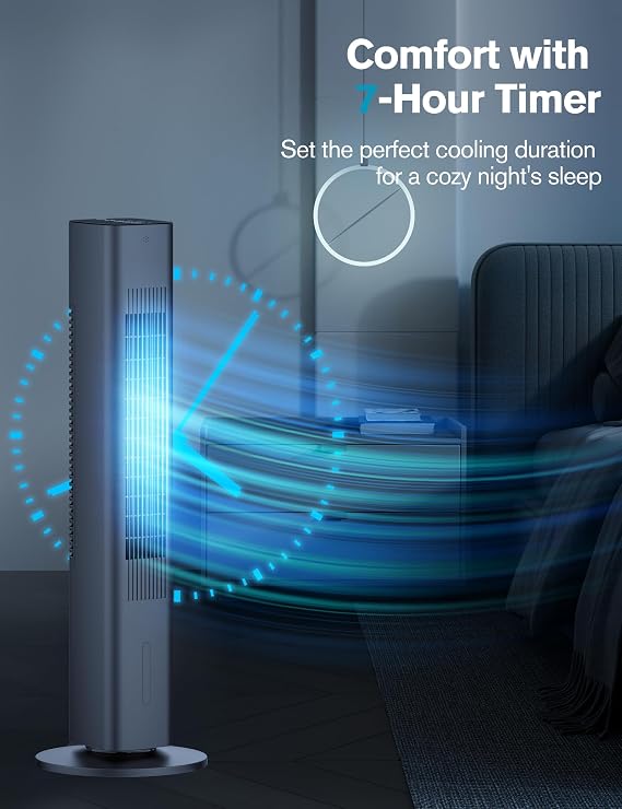 Windowless Portable Air Conditioners, 35 Evaporative Air Cooler w/1.2L Water Tank, 3 Ice Packs, 7H Timer, 60 Swing, No Hose No Window Needed, 3-IN-1 Portable AC Unit for Room Bedroom, Black-1