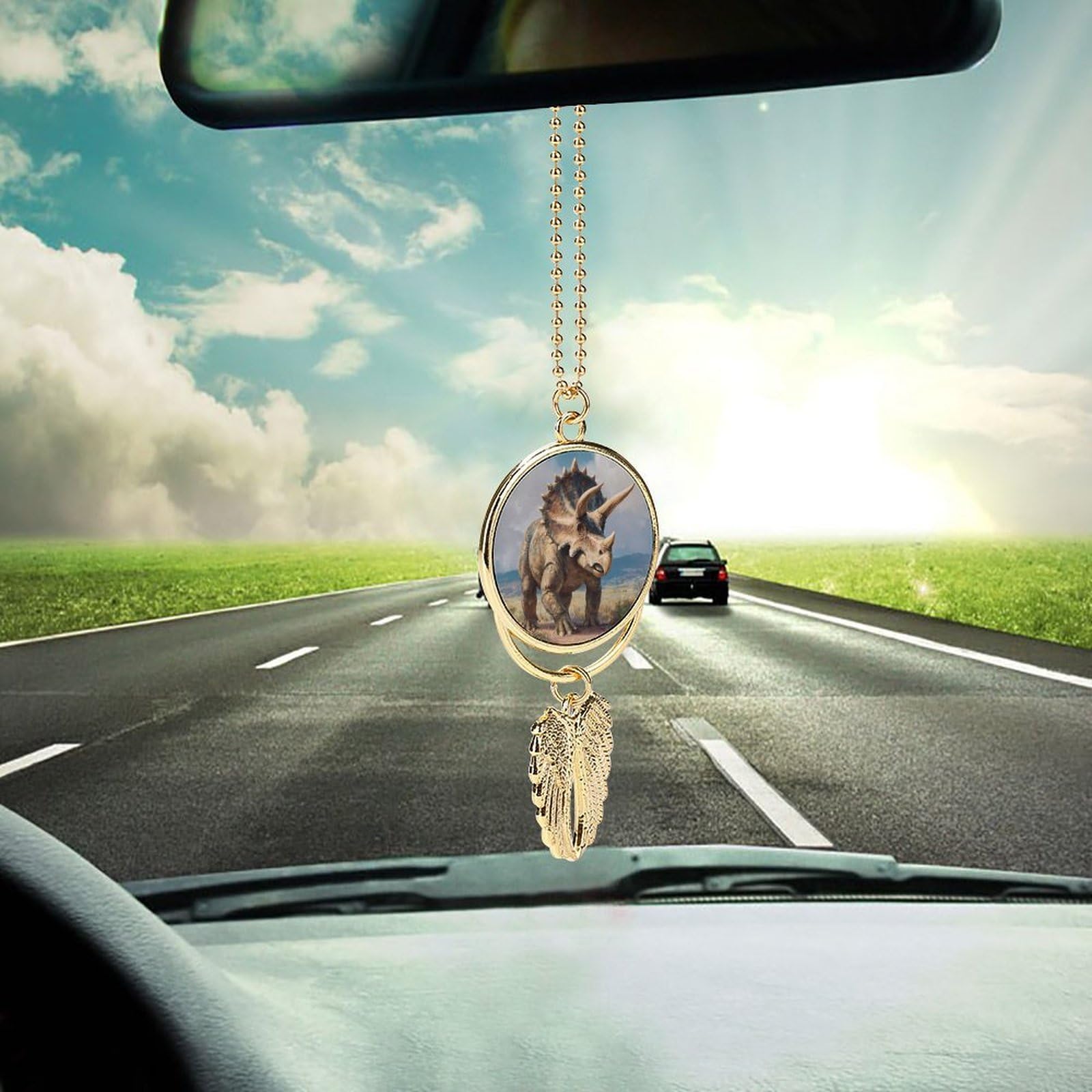Amazon.com: Triceratops Dinosaur Hanging Car Mirror Accessories
