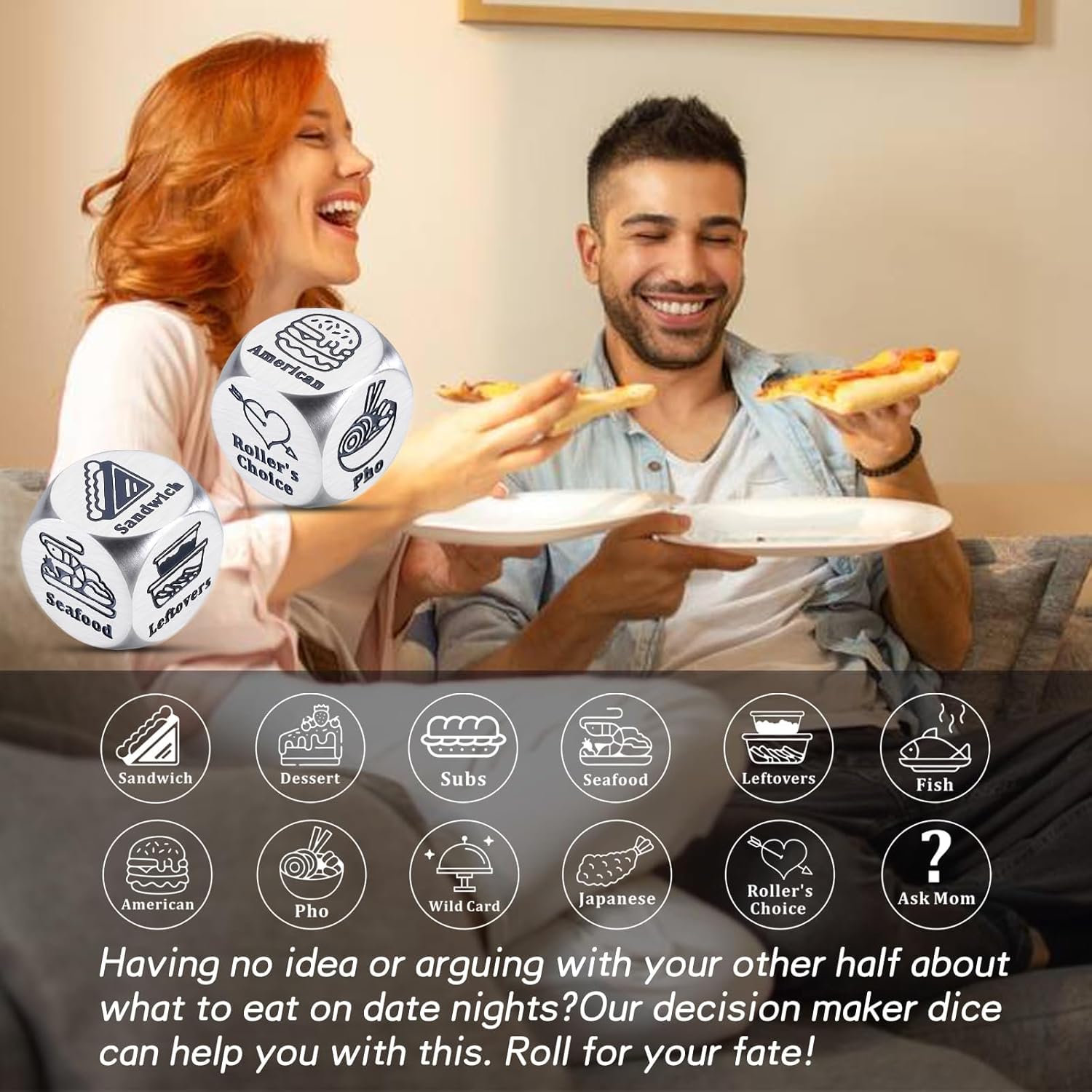 Food Dice,Iron 6th Anniversary Iron Gifts,6 Year Anniversary Wedding Gifts,Iron Gifts for 6th Anniversary,Dice Date Night Ideas Funny Gifts for Women Couples Gifts Birthday Gifts