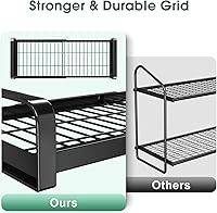 Vista 4 de 19"- 30" Expandable Hanging Pot Rack, 2 Tier Heavy Duty Wall Mounted Pots and Pans Organizer with 10 Hooks and 5 Pot Lid Holders, Pot Hanger Shelf