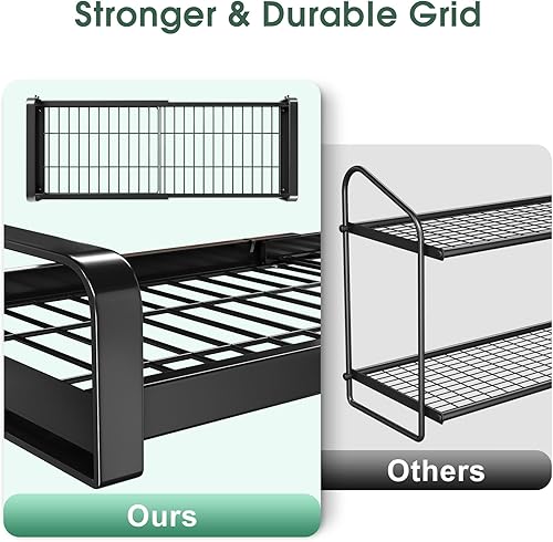 Miniatura 4 de Estante colgante expandible de 19 a 30 pulgadas, organizador de ollas y sartenes de 2 niveles resistentes para montar en la pared con 10 ganchos y 5