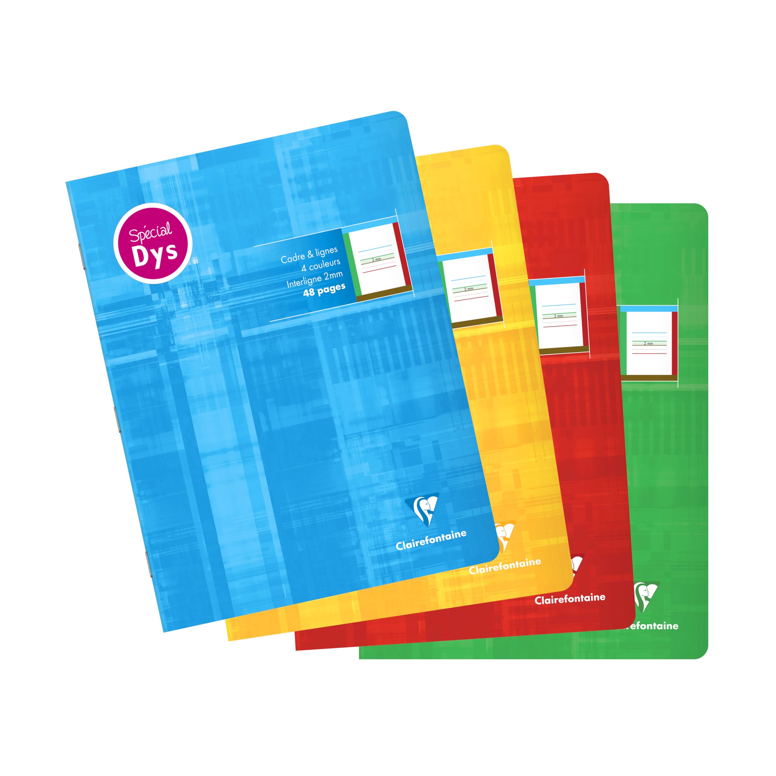 Cahier Clairefontaine 48 Pages Réglure 4 Couleurs Spécial DYS - 17x22 Cm - Papier 90 G