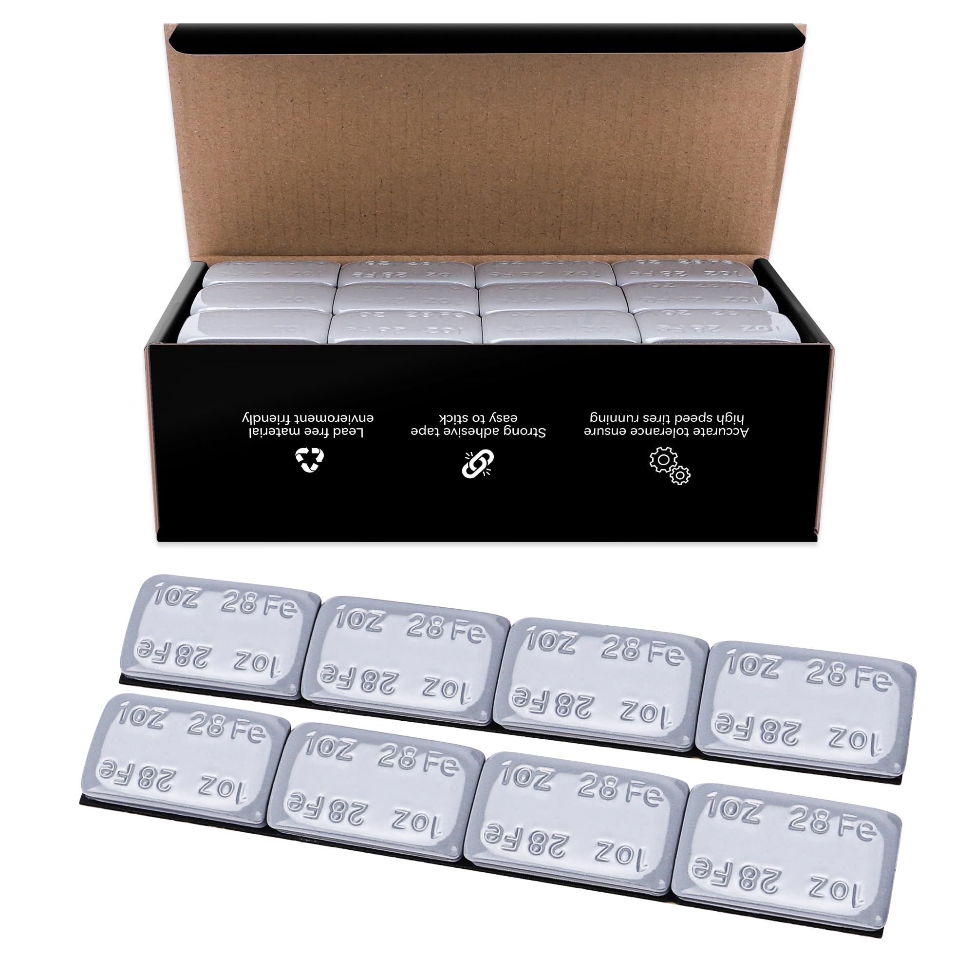 1OZ Adhesive Wheel Weights, Grey 1 oz Stick on Wheel Weights,A Box of 18 Strips, 4 Segments/Strip (72 oz Pack)