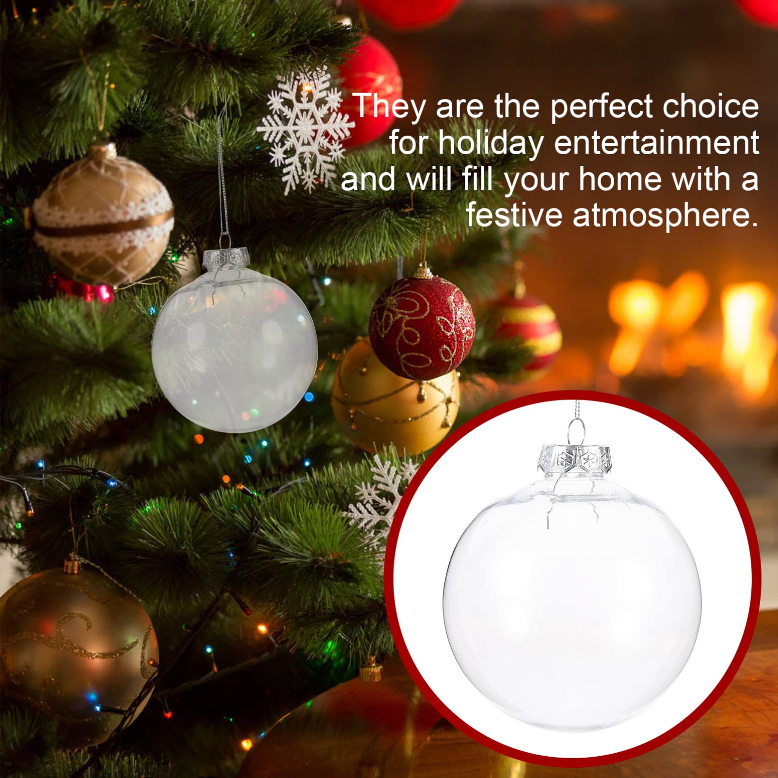 20 Pièces Boule De Noel Transparente Bricolage Artisanat Boules De Noël Ornements De Noël Boule De Noël Étoile Décorations Babioles Incassable Sapin De Noël L'animal De Compagnie