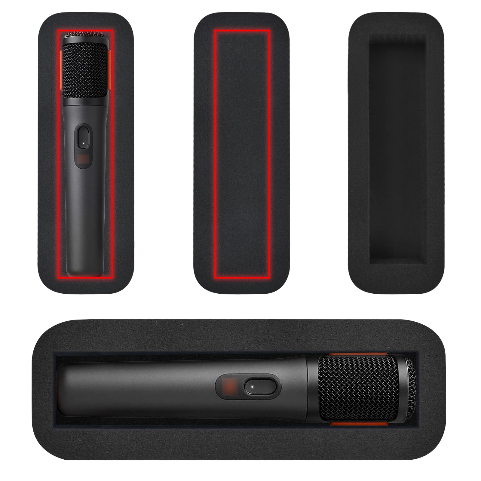 Custodia rigida per JBL Wireless Two Microfono System per JBL PartyBox 2 X Microfono Digitale Portatile Dual Mic Borsa da Viaggio con Caso di spugna fai da te