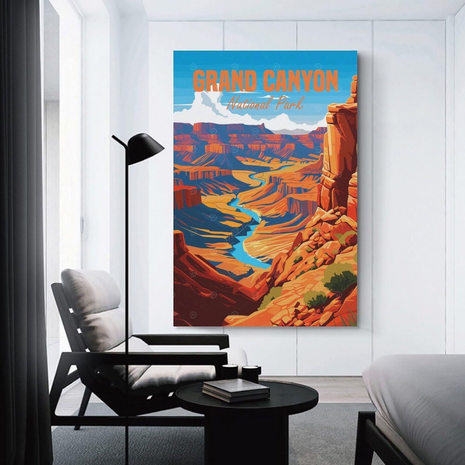 Junmoney Grand Canyon National Park(2) Decorative Canvas Print, 24x36inch(60x90cm), for Hallway, Entryway Or Landing, Home Artwork for First Impressions