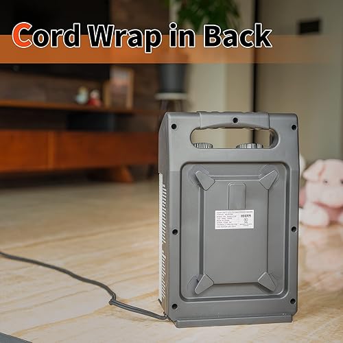 Miniatura 5 de HICFM Estufa eléctrica 3D con calentador de cuarzo infrarrojo con llama realista, potencia de 1500 W, BTU 5120 cobertura máxima de 500 pies