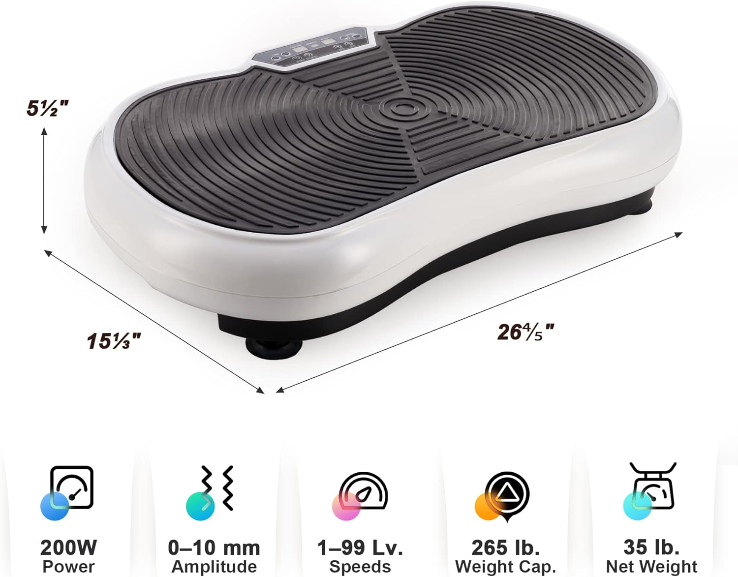 Pinty Fitness Vibration Platform - Whole Body Vibration Machine Crazy Fit Vibration Plate with Remote Control and Resistance Bands(White) : Sports & Outdoors