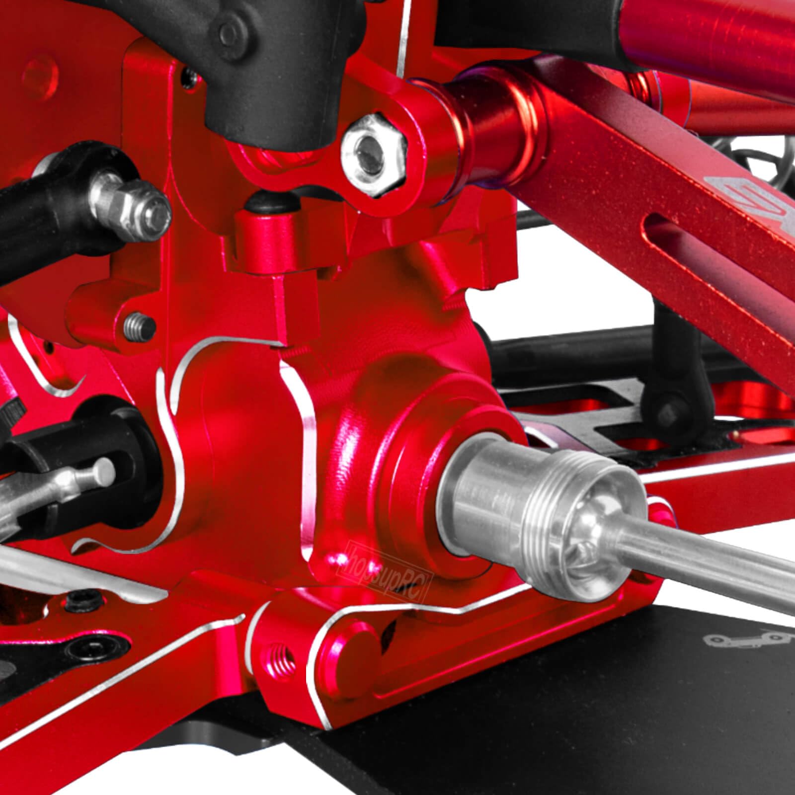 Aluminum Alloy Suspension Mount & Gearbox Case Set For Arrma 1/8 6S BLX (Typhon, Kraton) & 1/7 Felony/Mojave - Upgrade Parts (Silver)