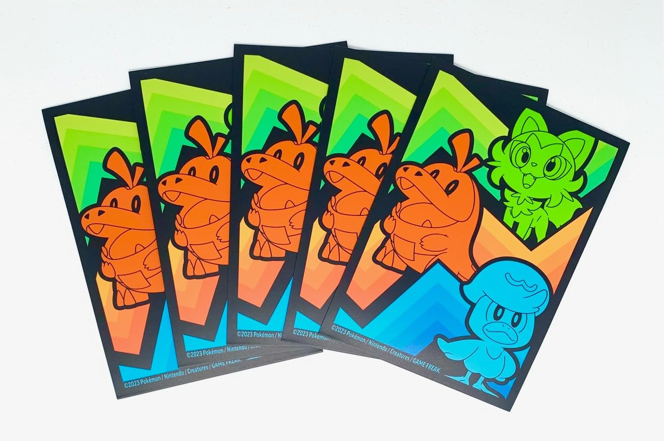 Pokemon Card Sleeves - Paldea Evolved Elite Trainer Box - 65 Count Pack - Fuecoco Sprigatito Quaxly
