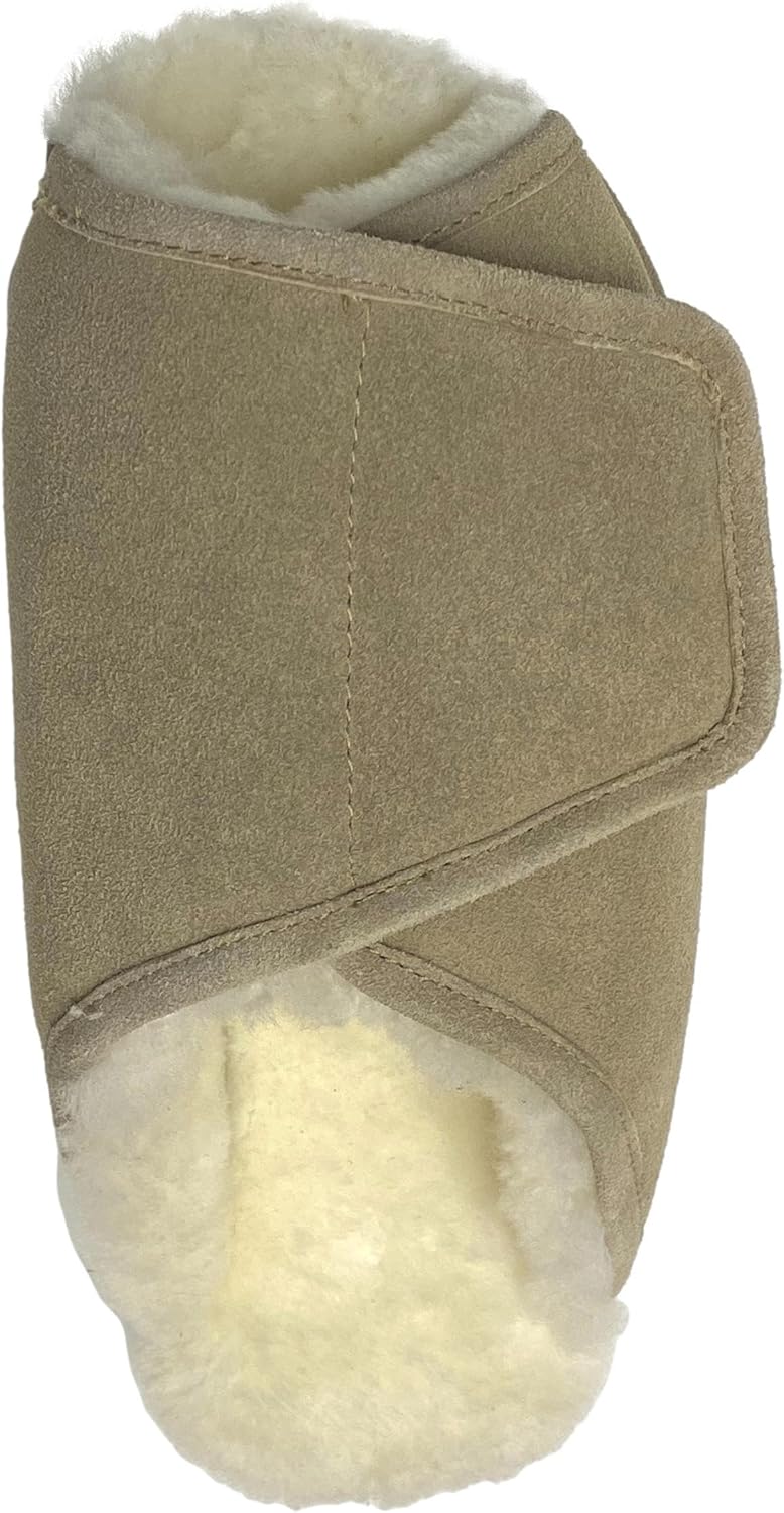LU Men's Sheepskin Step Ins - Adjustable Sheep Shearling Scuffs - Premium Quality and Adjustable Fit - Ideal for Indoor and Outdoor Use