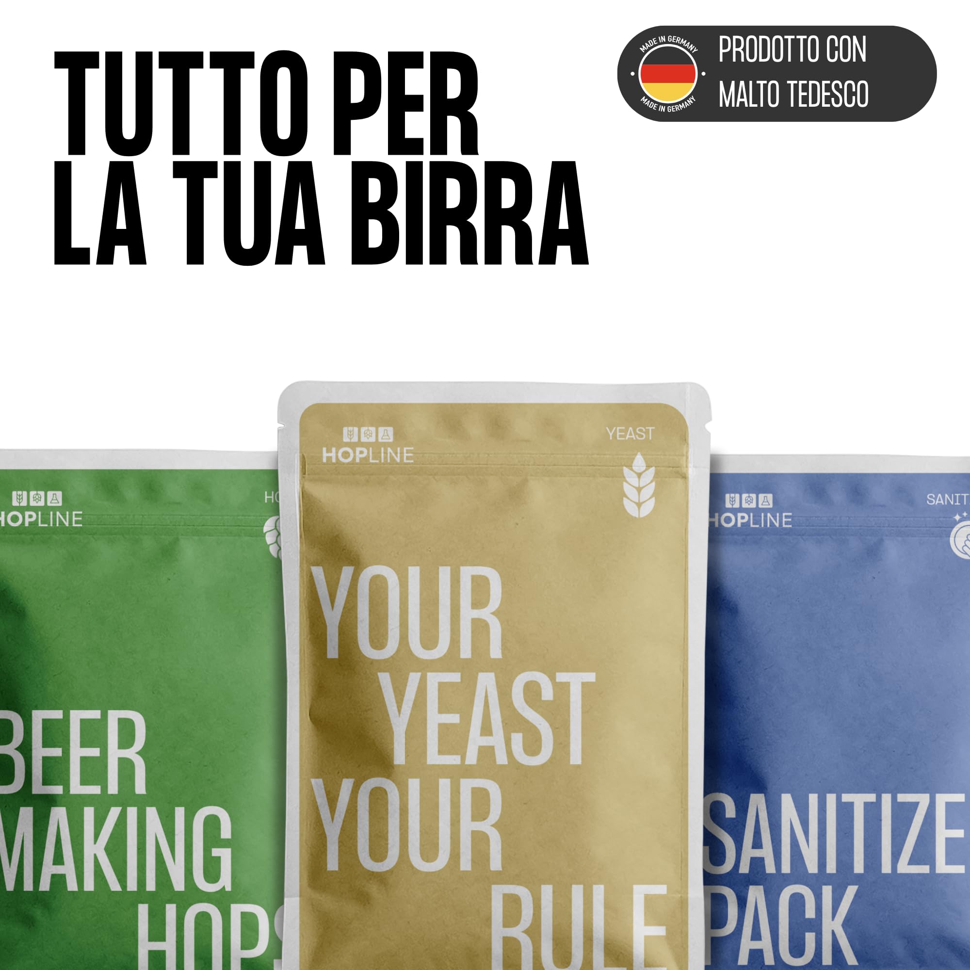 Hopline Kit per Birra Artigianale Blonde – Produce 5 Litri di Birra a casa – Kit DIY Homebrew – Regalo Birra per Uomini, Padri, Amici – Idea Regalo per Compleanno o Natale