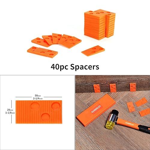 Miniatura 5 de Dandeeler - Kit de instalación de herramientas de suelo laminado de 45 piezas con bloque de roscado de maza, espaciadores de barra de tracción y 2