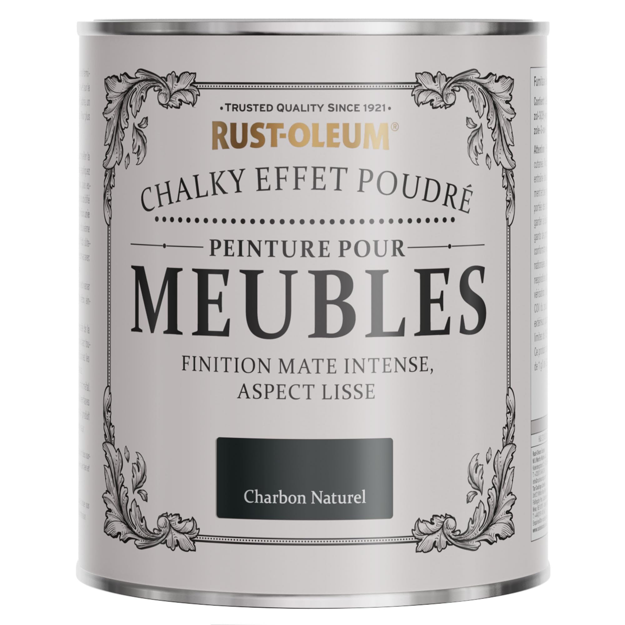 Rust-Oleum Peinture Noire pour Meubles Chalky, Mat Effet Poudré - Charbon Naturel 750ml
