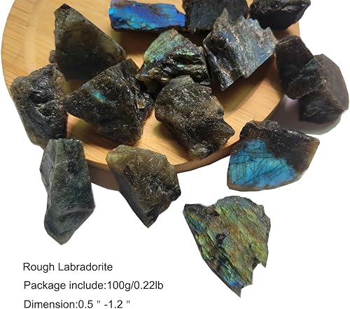 Miniatura 6 de Piedras pulidas de labradorita mixta, cristales de labradorita cruda, naturales pulidas para reiki wicca curativa, fabricación de joyas de cristal