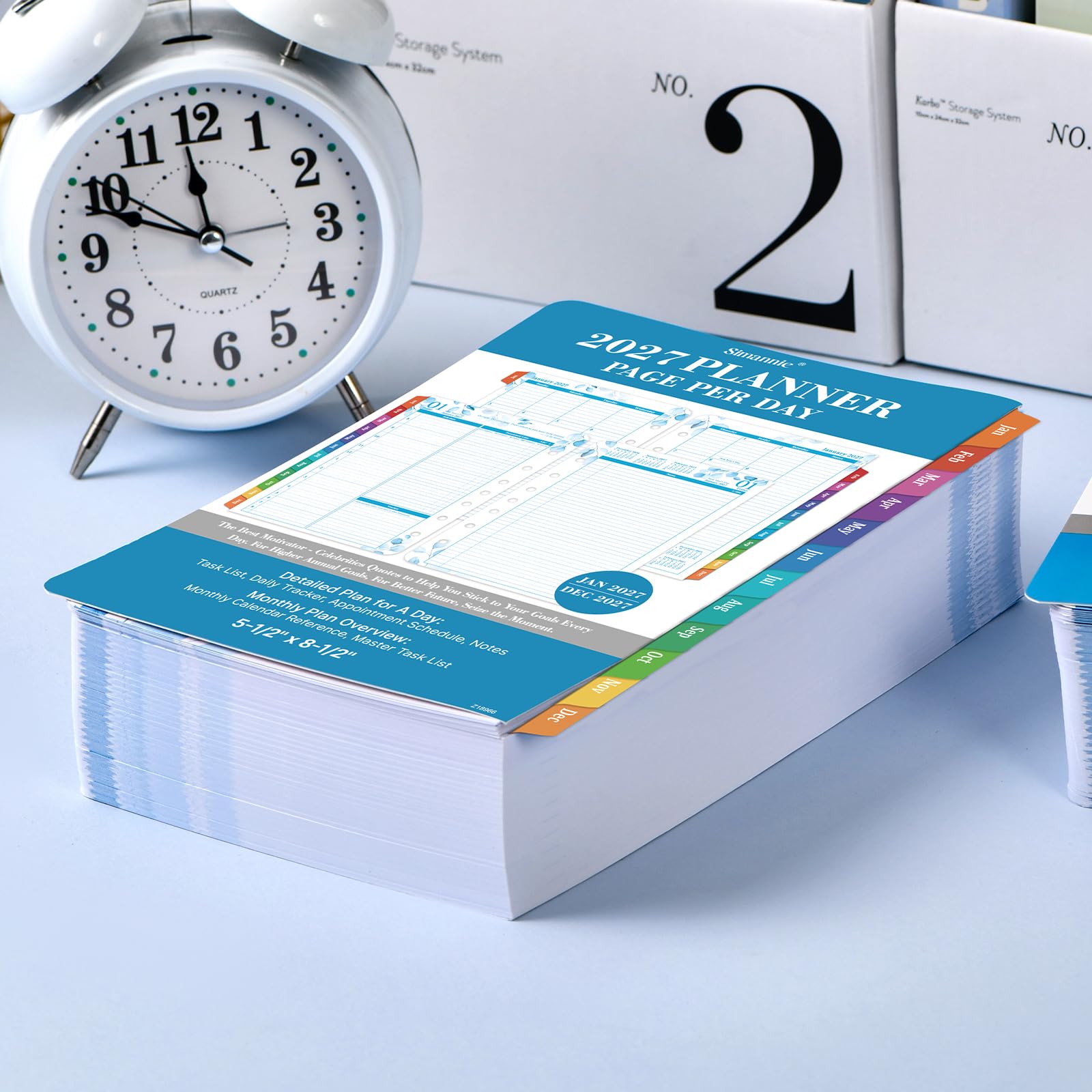 Nachfüllpackungen für 2026 – Januar 2026 – Dezember 2026, 2026 Planer-Nachfüllpackungen, zwei Seiten pro Tag täglich und monatlich, 21,3 x 14 cm, Ringbindung mit Registerkarten | A5 Planer-Einlagen, 21,29 cm x 14 cm, zwei Seiten pro Tag, Tages- und Monats