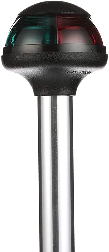 Miniatura 6 de attwood 5092-10-7 Pulsar - Luz de poste marino bicolor de 10 pulgadas para barco con base de montaje de 2 pines, plata, talla única