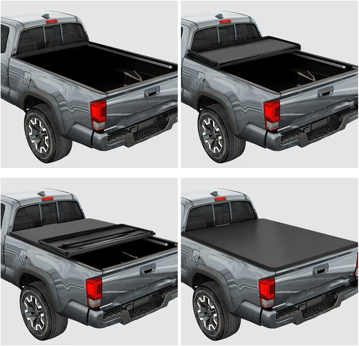 Vinyl Soft Tri-Fold Truck Bed Tonneau Cover Compatible with 99-07 Chevy Silverado/GMC Sierra 6.5Ft Fleetside Bed