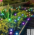 4Count Solar Lights Outdoor Waterproof IPX5, Solar Garden Lights Wind Swaying Lights, Firefly Light Outdoor Solar, Outdoor Christmas Lights, for Yard Lawn Pathway Decoration Lighting, WarmYellow