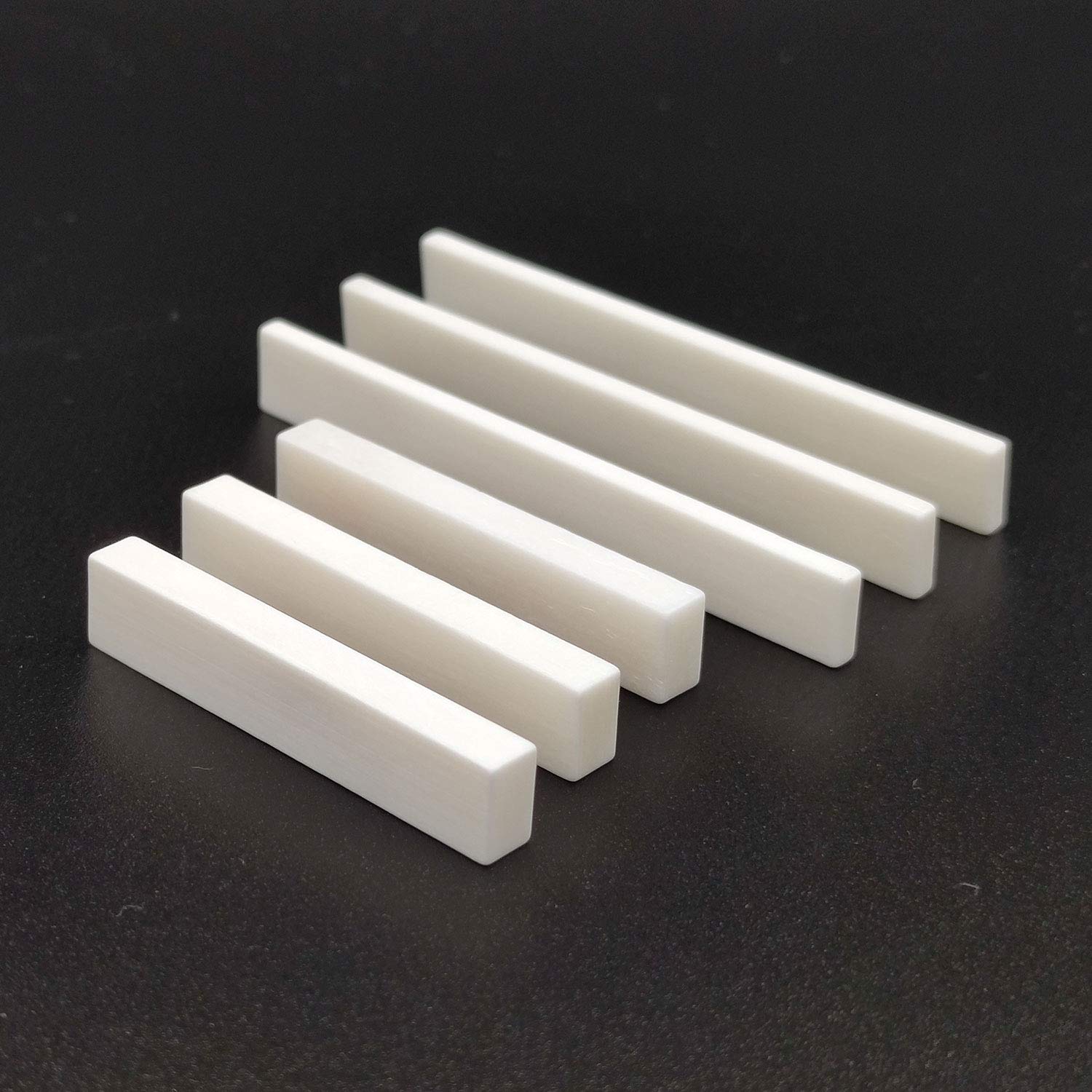 3 Set of 6Pcs Blank & Uncut Guitar Saddles and Guitar Nut Pure Bone 80x3x10mm, 52x6x10mm for Electric & Acoustic & Classical & Cigar Guitar, Mandolin, Banjo, Ukulele Part Replacement