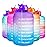 QuiFit 1 Gallon Water Bottle - with Straw & Motivational Time Marker Leak-Proof BPA Free Reusable Gym Sports Outdoor Large(128OZ) Capacity Water Jug(Purple/Blue Gradient,1 Gallon)