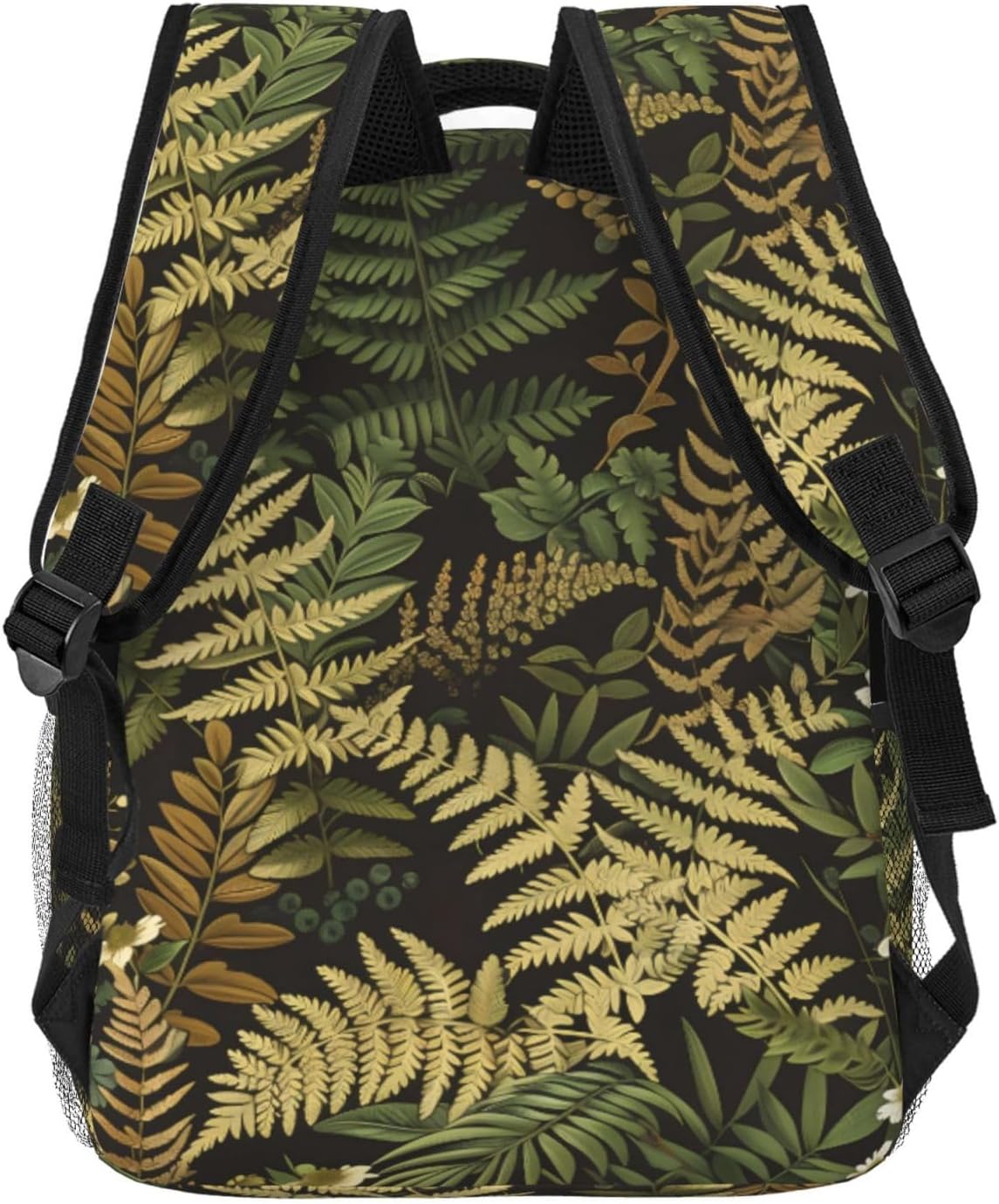 Vintage Botanical Fern Backpack, Polyester Backpacks with Straps, 11.4inx5.9inx15.7in, Multi-Pocket Storage Bookbag, Ideal For School Travel Work Hiking Camping, Girls Boys Nature Lovers Gifts