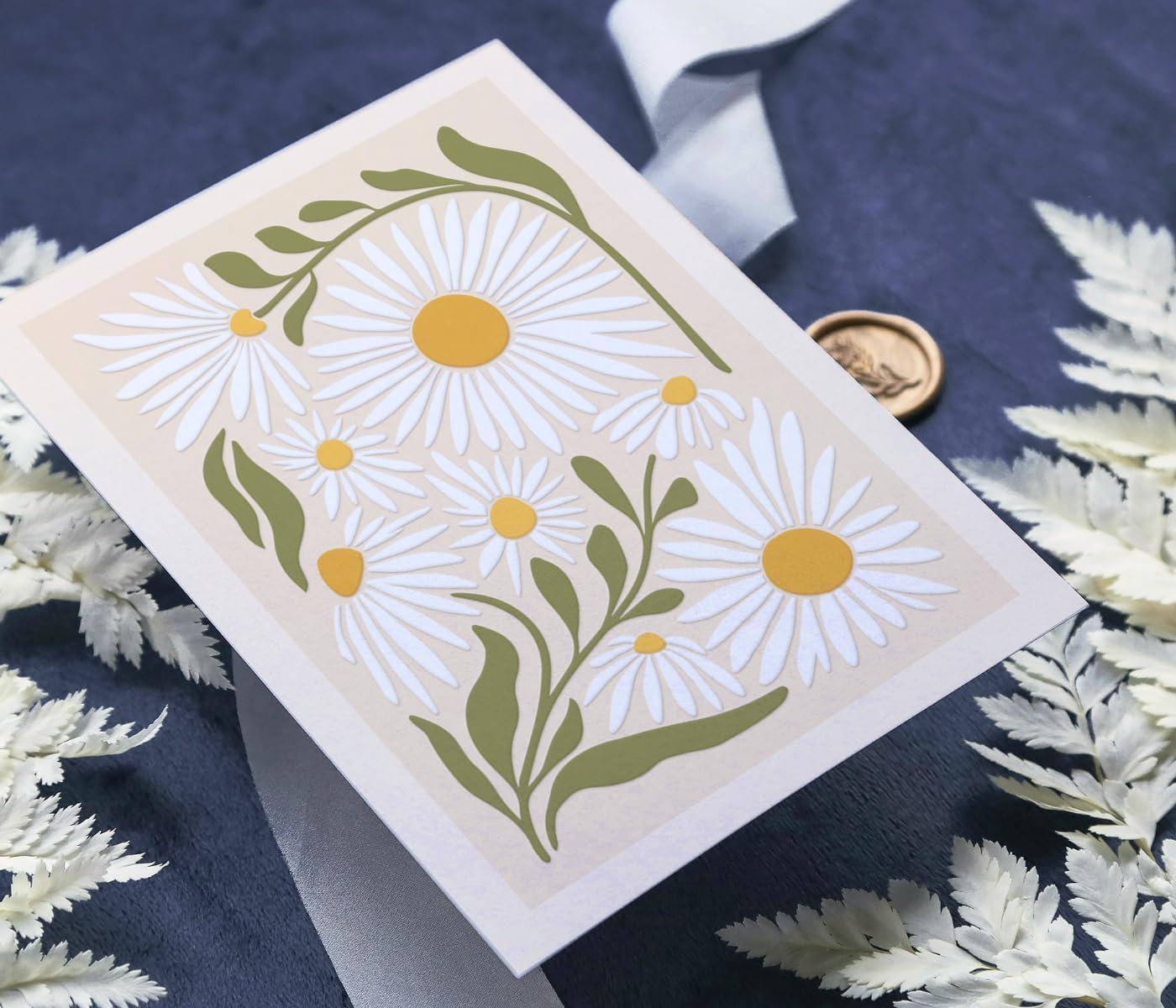 Lady Jayne All Occasion Blank Boxed Note Cards, with Gold-Foil Lined Envelopes and Embossed Details – 5” x 3.5” each, Set of 12 Cards – Flower Market Daisy (80910) - Image 6