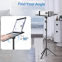 Vista 4 de OUKMIC Soporte para proyector de 26 a 54 pulgadas, trípode plegable para portátil con altura ajustable, soporte de trípode portátil