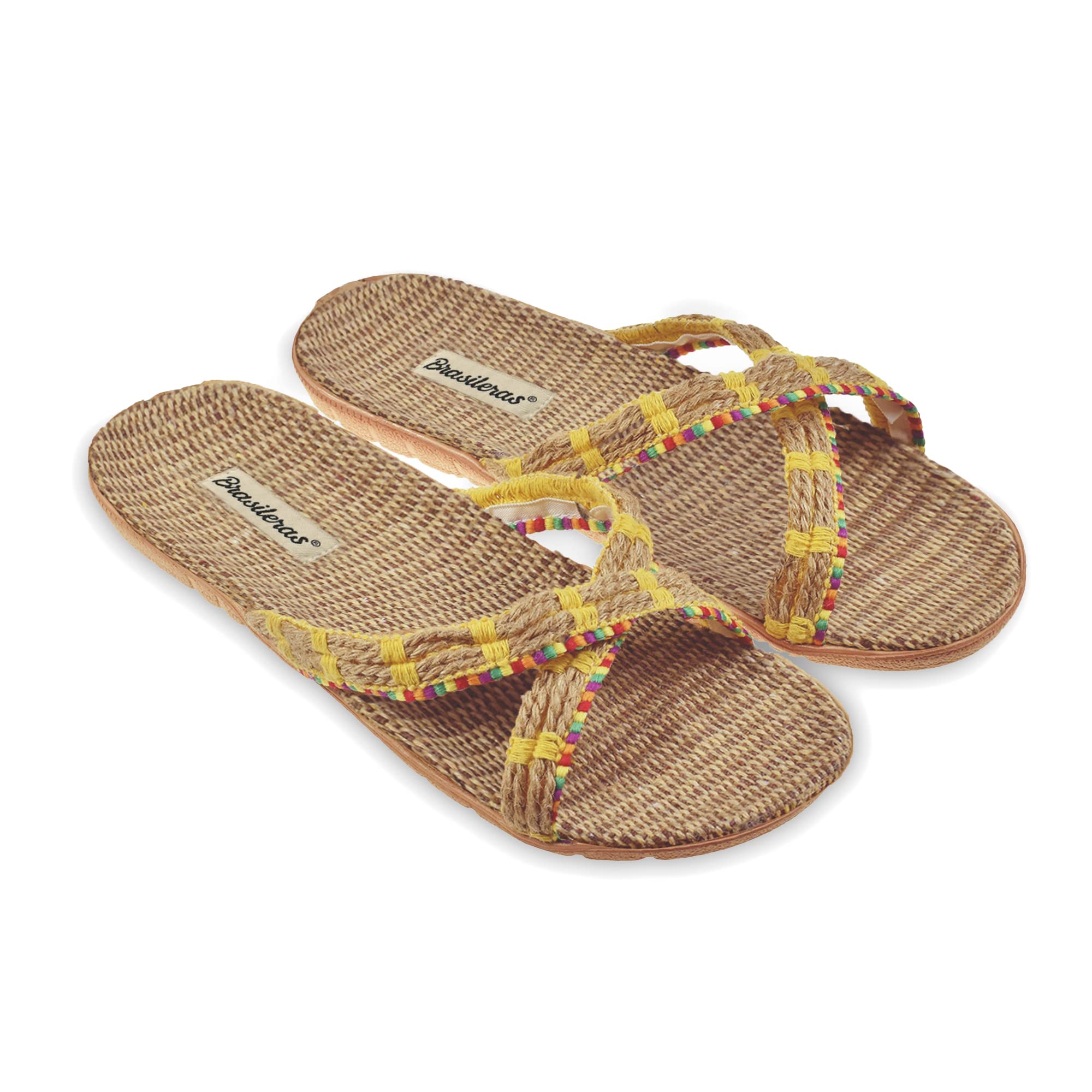 BRASILERAS Sandales Femme Antidérapantes Confortables Chaussures de Plage/​Piscine/​urbaines Jaune 38/​39 EU