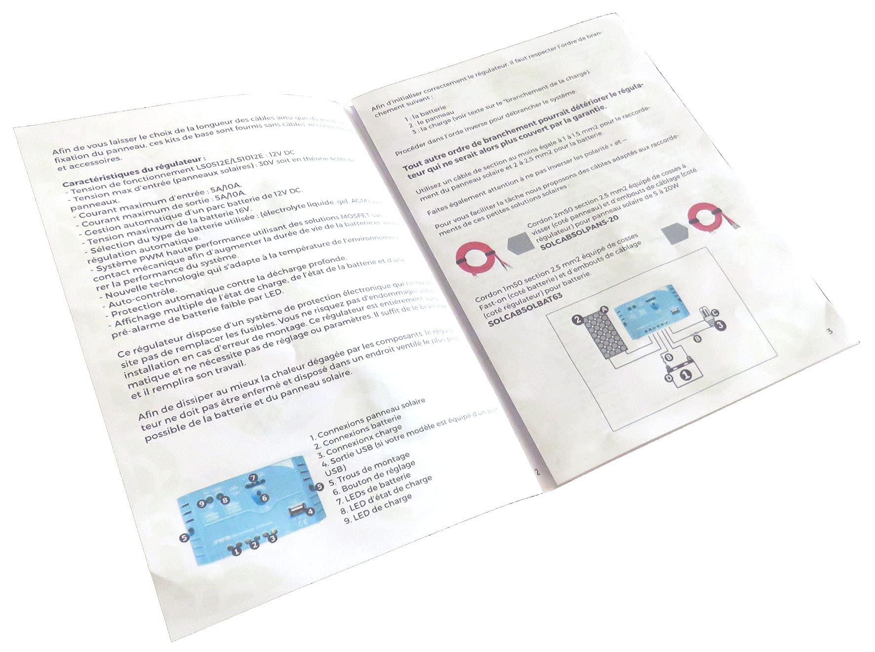 Kit Panneau Solaire 5W 12V avec régulateur 5A et Batterie