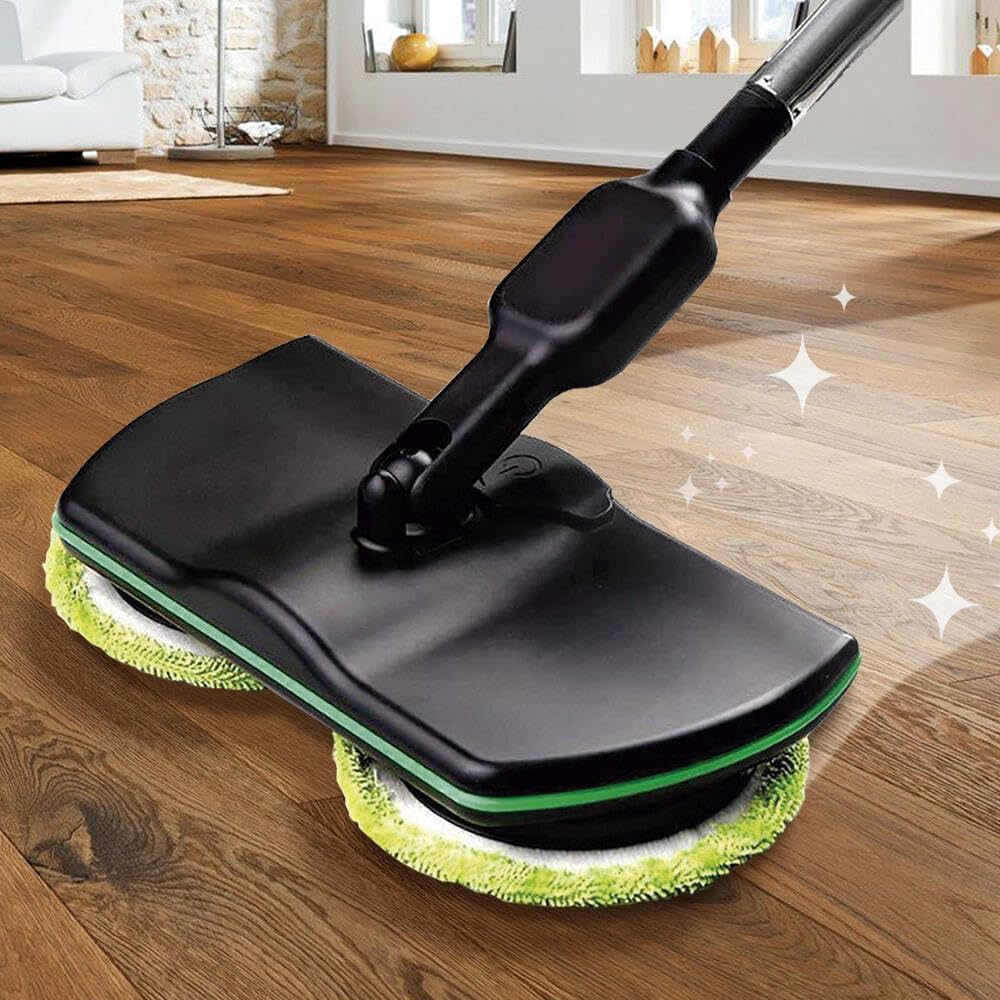 Emocioni mopa eléctrica inalámbrica Recargable con Interruptor de pie y rotación de 180 Grados para Suelos Duros de Madera, Azulejos y laminados con 16 Almohadillas de Limpieza