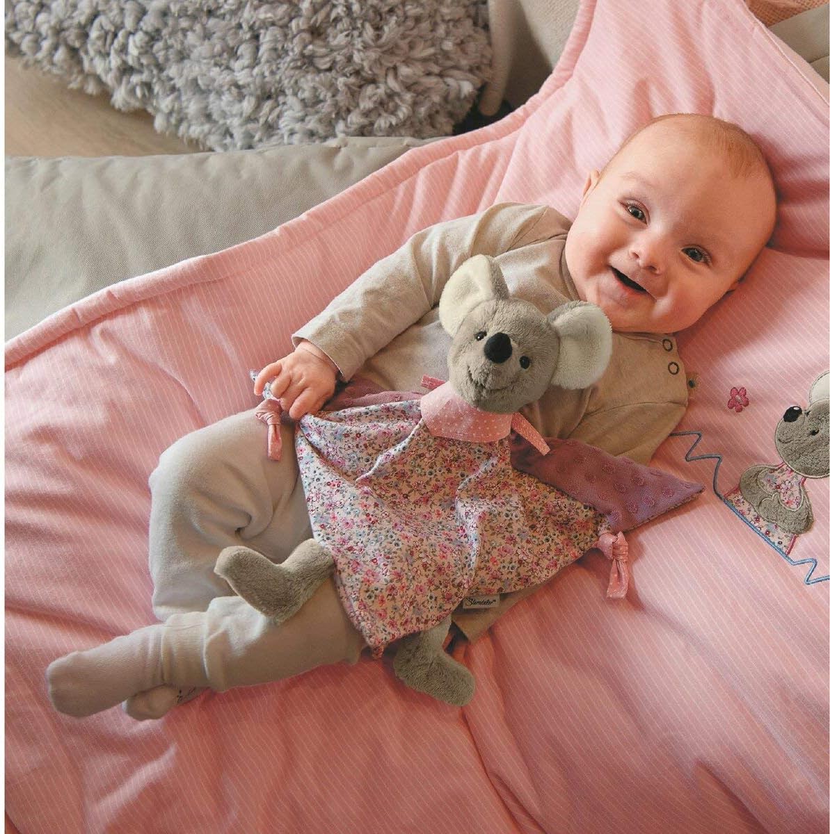 Sterntaler 3202001 Baby Mouse Cloth from 1 Month Size S 22 cm Grey Multi-Coloured
