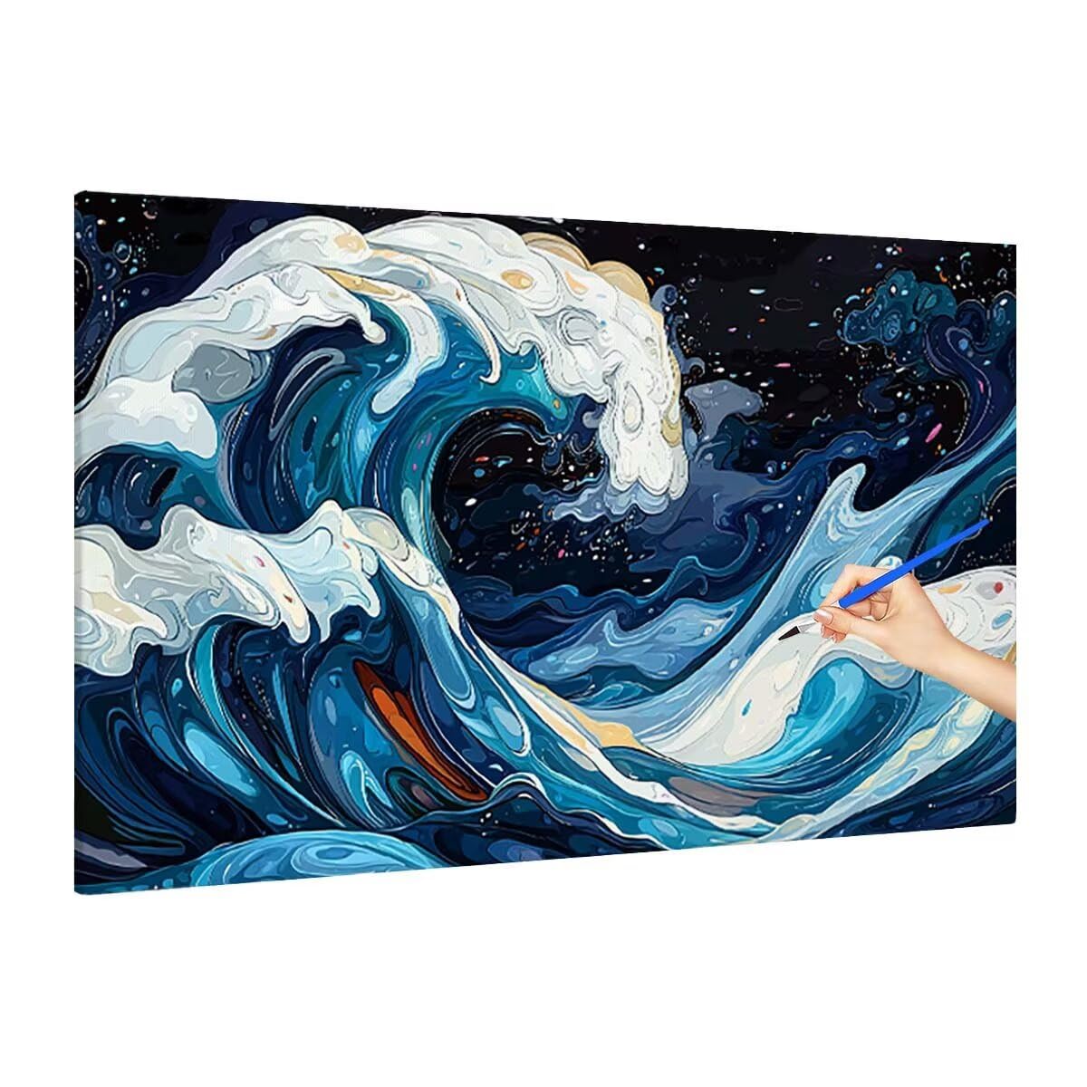 Malowanie oceaniczne po numerach, dla dorosłych, początkujących, DIY, dla dorosłych, malowanie według numerów, na płótnie, obraz olejny, sztuka i rękodzieło, do dekoracji pokoju, prezenty dla kobiet