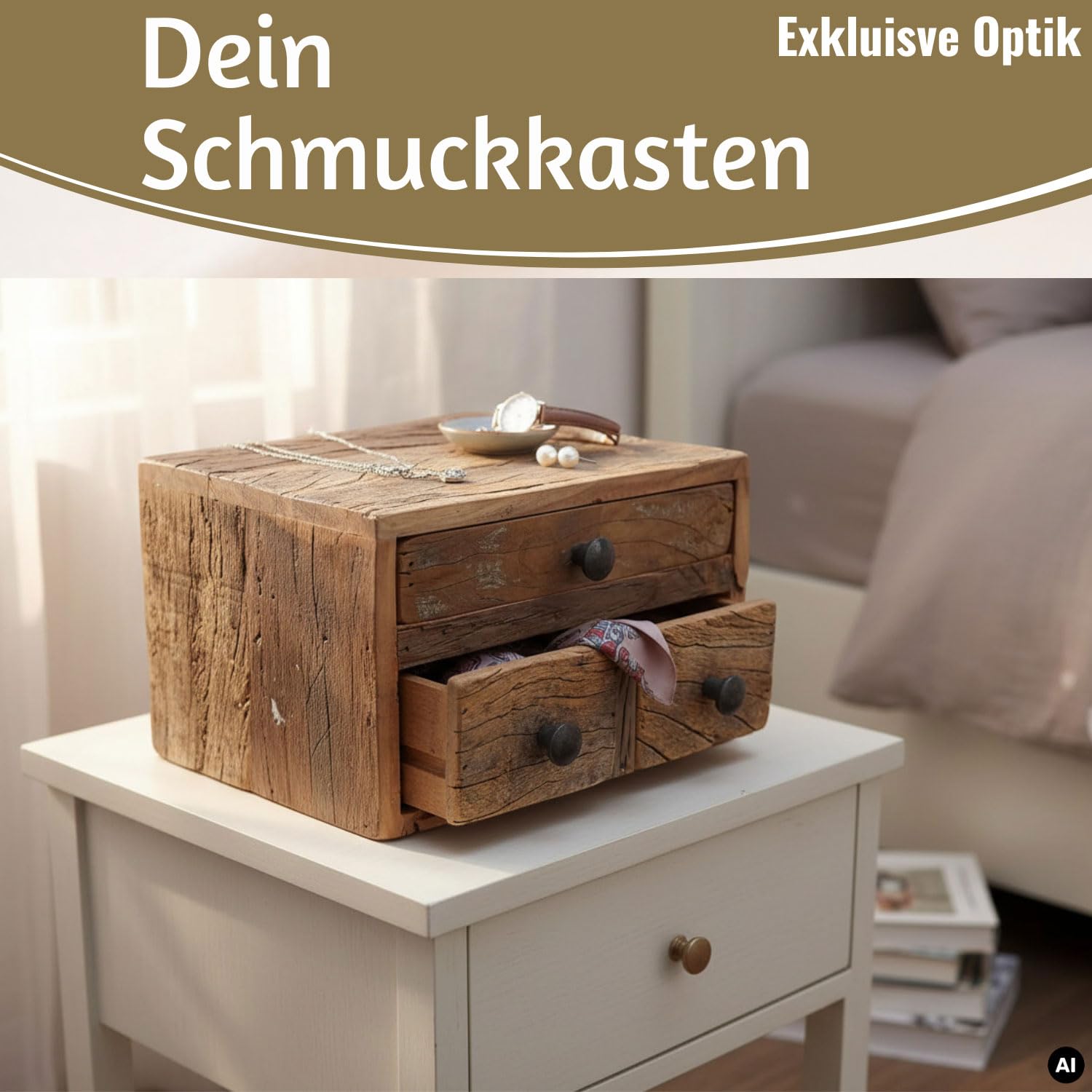 LS-LebenStil Vintage Aufbwahrungsbox Unika - Factory Braun - 30x24x19cm
