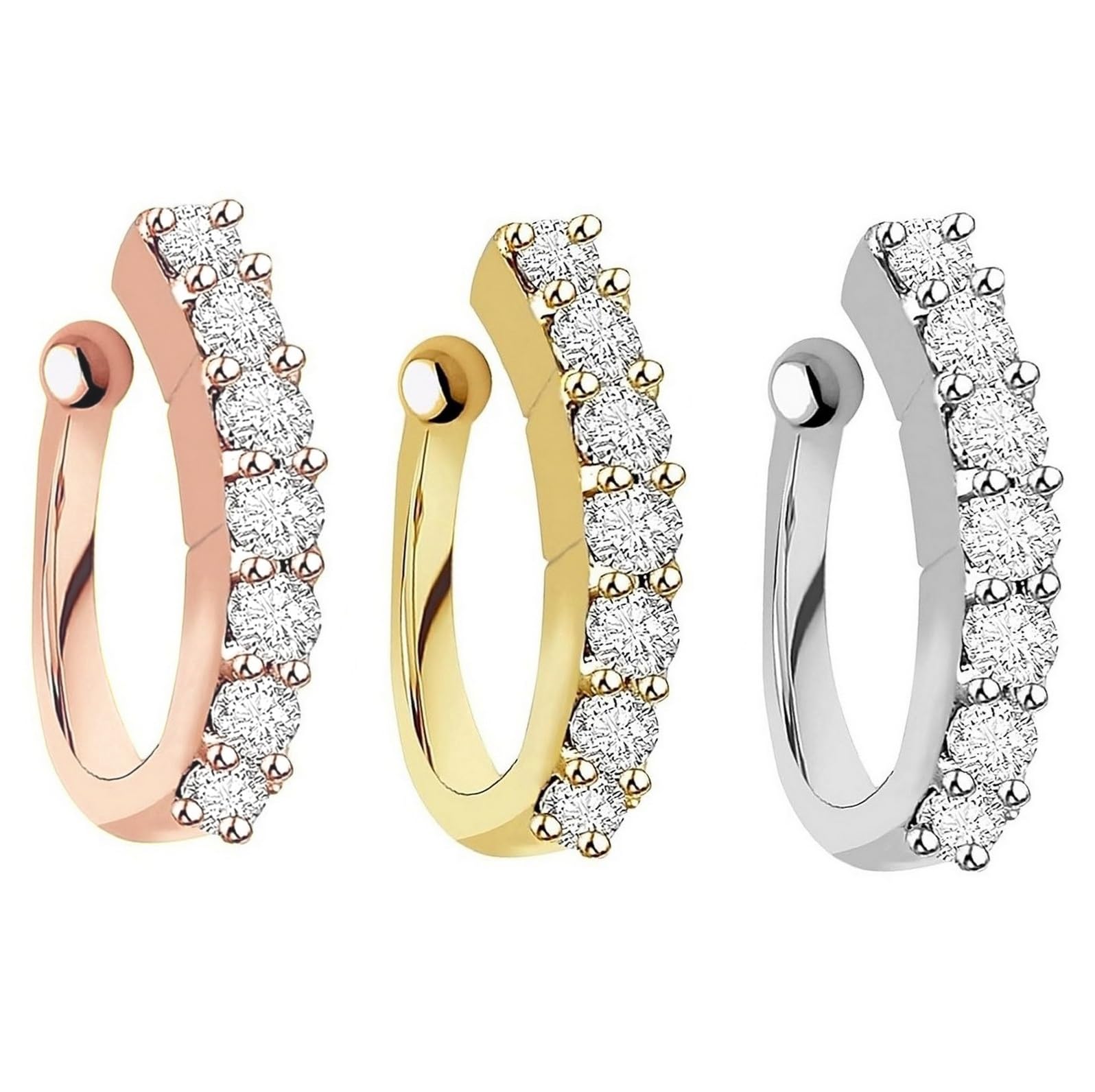 VAMA Golden Clip On Nose Ring Combo Without Piercing Pressing Type Nose Pin Stud for Women (B07PBC5Z8P) Amazon Price History, Amazon Price Tracker