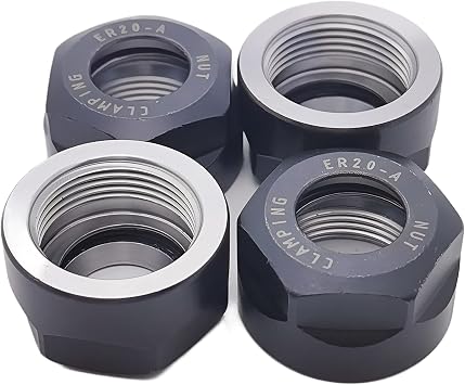 4pcs ER20-A Collet Clamping Nuts Holes for CNC Milling Chuck Holder Lathe
