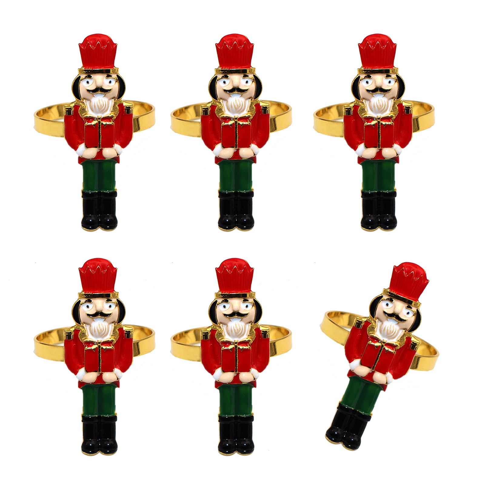 Tsophreniq Unique Metal Nutcrackers Napkin Rings Christmas Dinner Decorations for Festival Table Decors Christmas Dinner Parties Festival Tableware Accessories