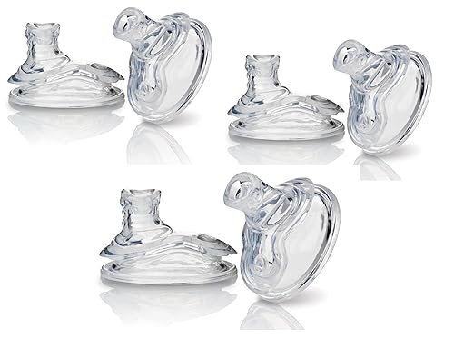 Nuby 6 boquillas de repuesto sin derrames, transparentes, de flujo rápido, sin BPA