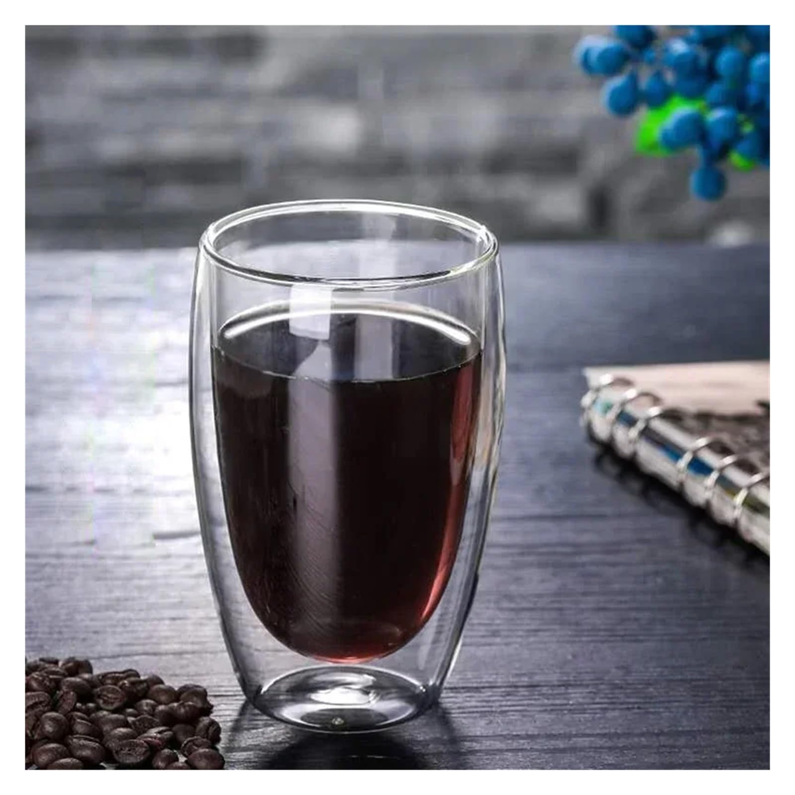 Szklany kubek do kawy z podwójnymi ściankami (4 szt., Coffee Glass 450 ml)