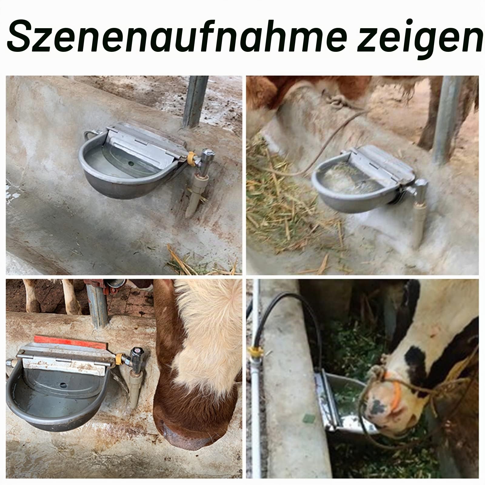 Beheizte Tränken, 220V, PferdeträNke Beheizbar, Automatische TräNken mit Einstellbarem Schwimmerventil, TräNkebecken Pferd Frostsicher, für Rinder, Pferde, Ziegen, HundeträNken