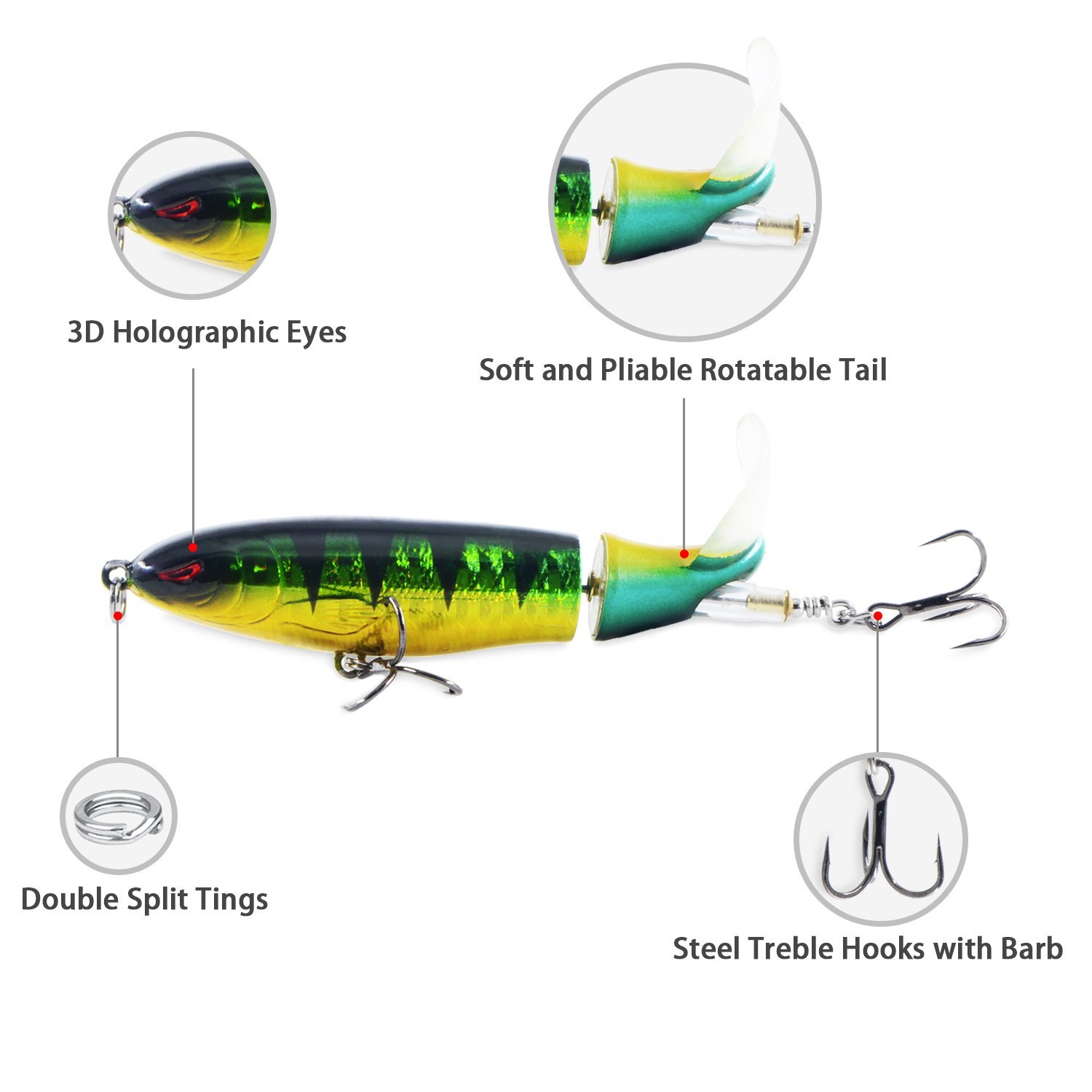 Amazon | Discover魚釣りルアーwith回転Tail for Bass Troutウォール