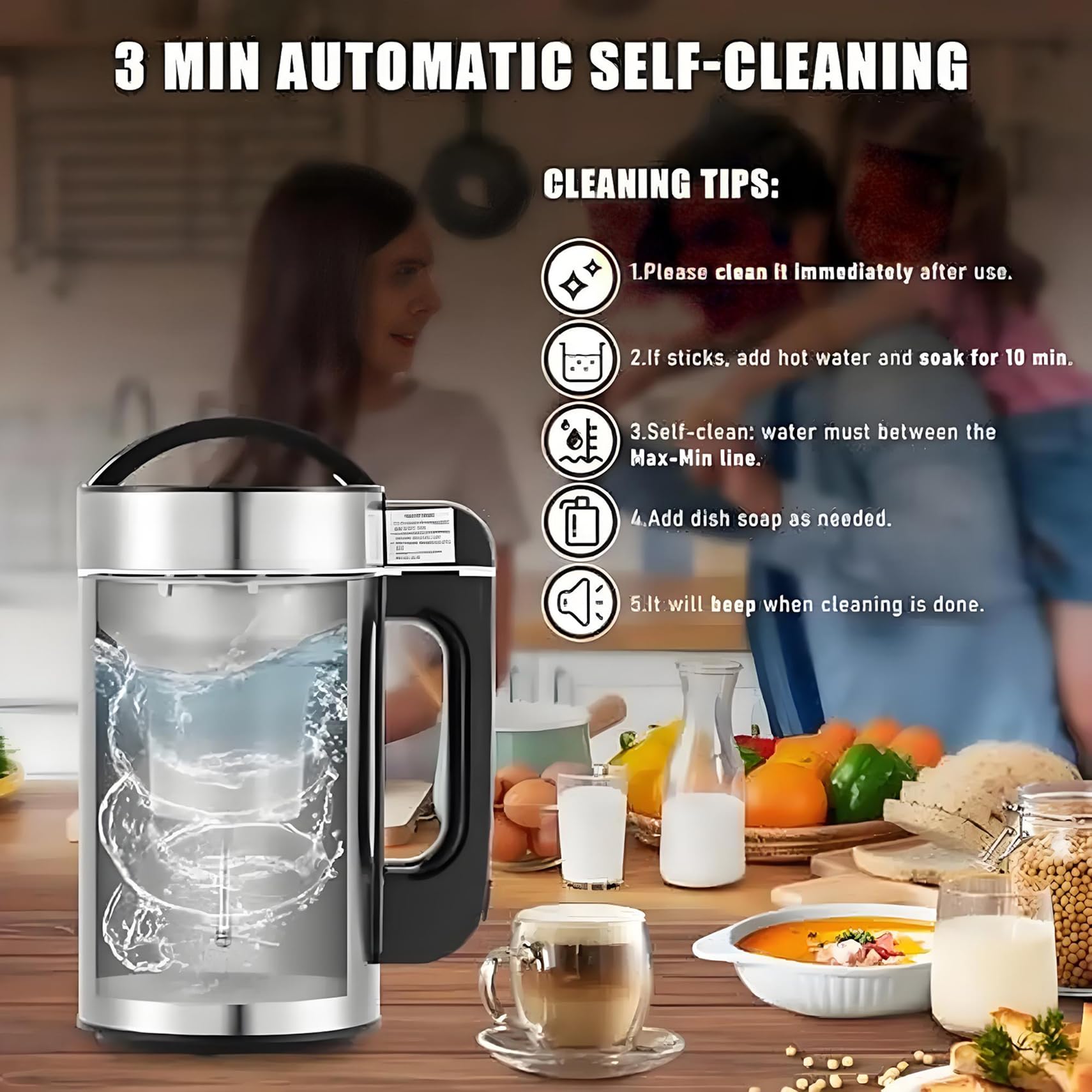 Nussmilch -Maker -Maschine 1,2 L, 1200 Ml Pflanzenhafermilchbauer Mit Siebset, Sojamilch Hersteller, Geeignet Für Sojabohnenmilch, Mandelmilch, Vegane Milch, Hafermilch, Pflanzenmilch, Brei