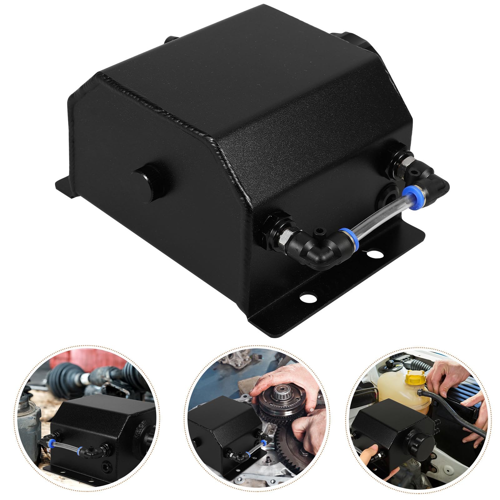 Réservoir de Récupération D'huile pour Voiture 1l Métal Noir