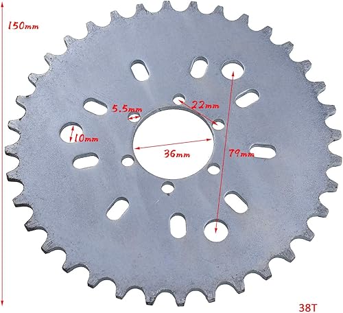 Miniatura 3 de sthus Adaptador de piñón 38T apto para cadena 415 49cc 50cc 66cc 80cc 2 tiempos bicicleta motorizada