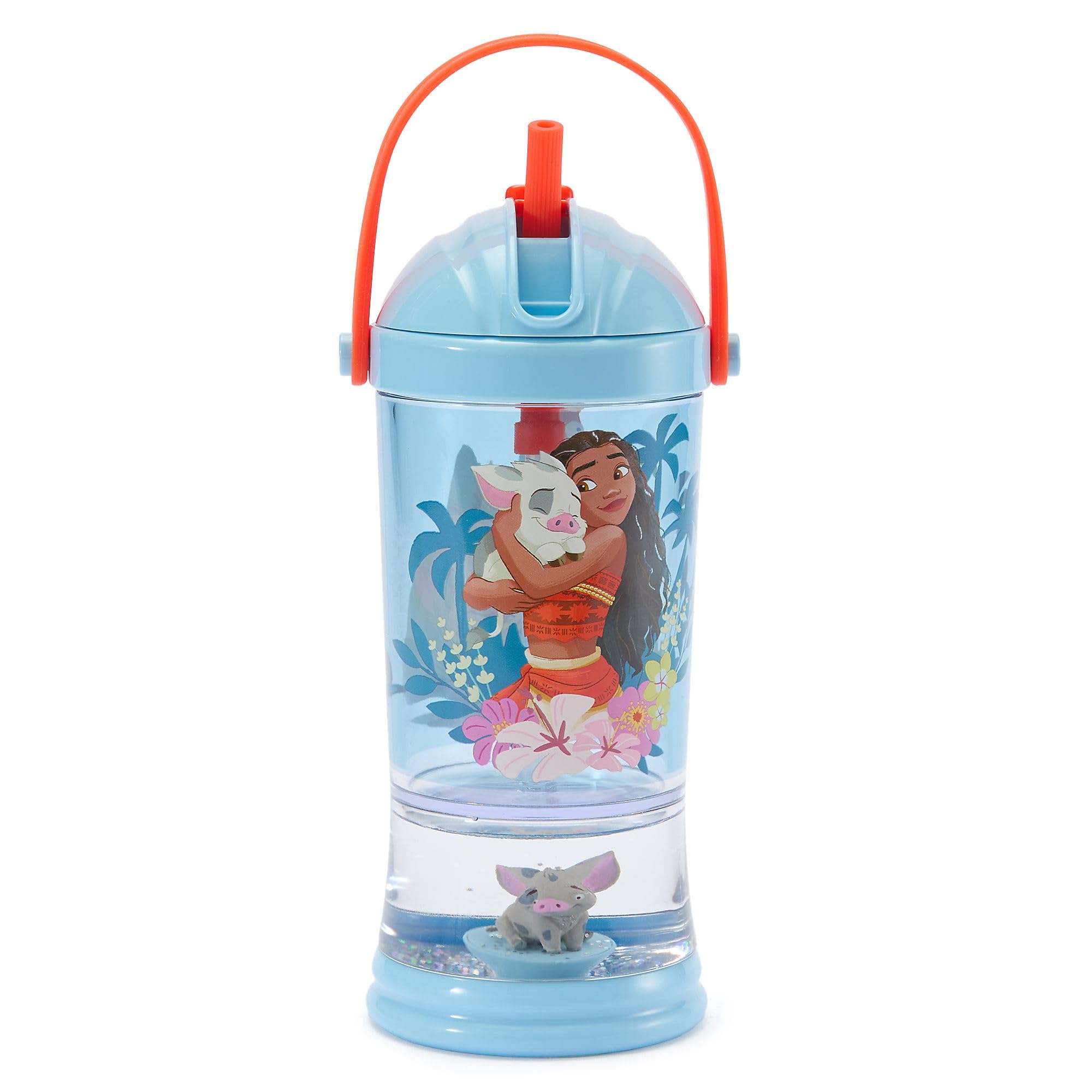 Disney Store Official Moana Snow Globe Straw Tumbler – Kids Drinks Cup with Straw 310 ml 19 x 9 cm