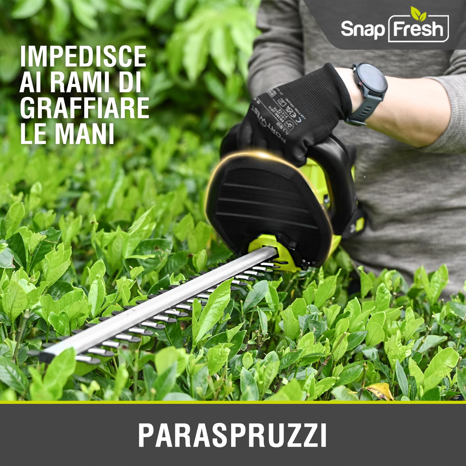 SnapFresh Tagliasiepi a Batteria 20V, Leggero 2,15 kg, 55 cm Lunghezza di Taglio, Distanza Denti 14 mm, 2800 SPM, Tagliasiepi Elettrico per Giardino, Siepi, Arbusti e Cespugli