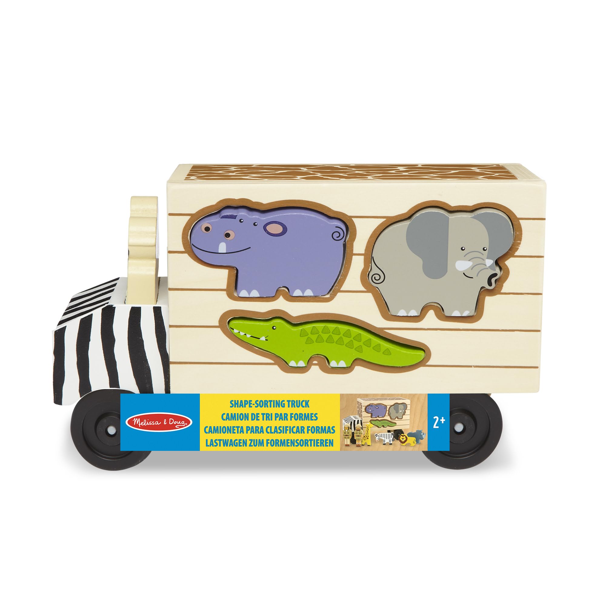 Melissa & Doug – ciężarówka ratownicza dla zwierząt na safari | drewniane pojazdy i pociągi | ciężarówki i pojazdy | 2+ | prezent dla chłopca lub dziewczynki