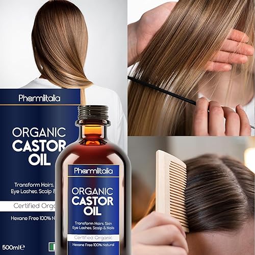 Miniatura 5 de Aceite de ricino orgánico prensado en frío sin refinar, aceite de ricino dorado orgánico para cara, cuero cabelludo, pestañas, cuidado de la piel y