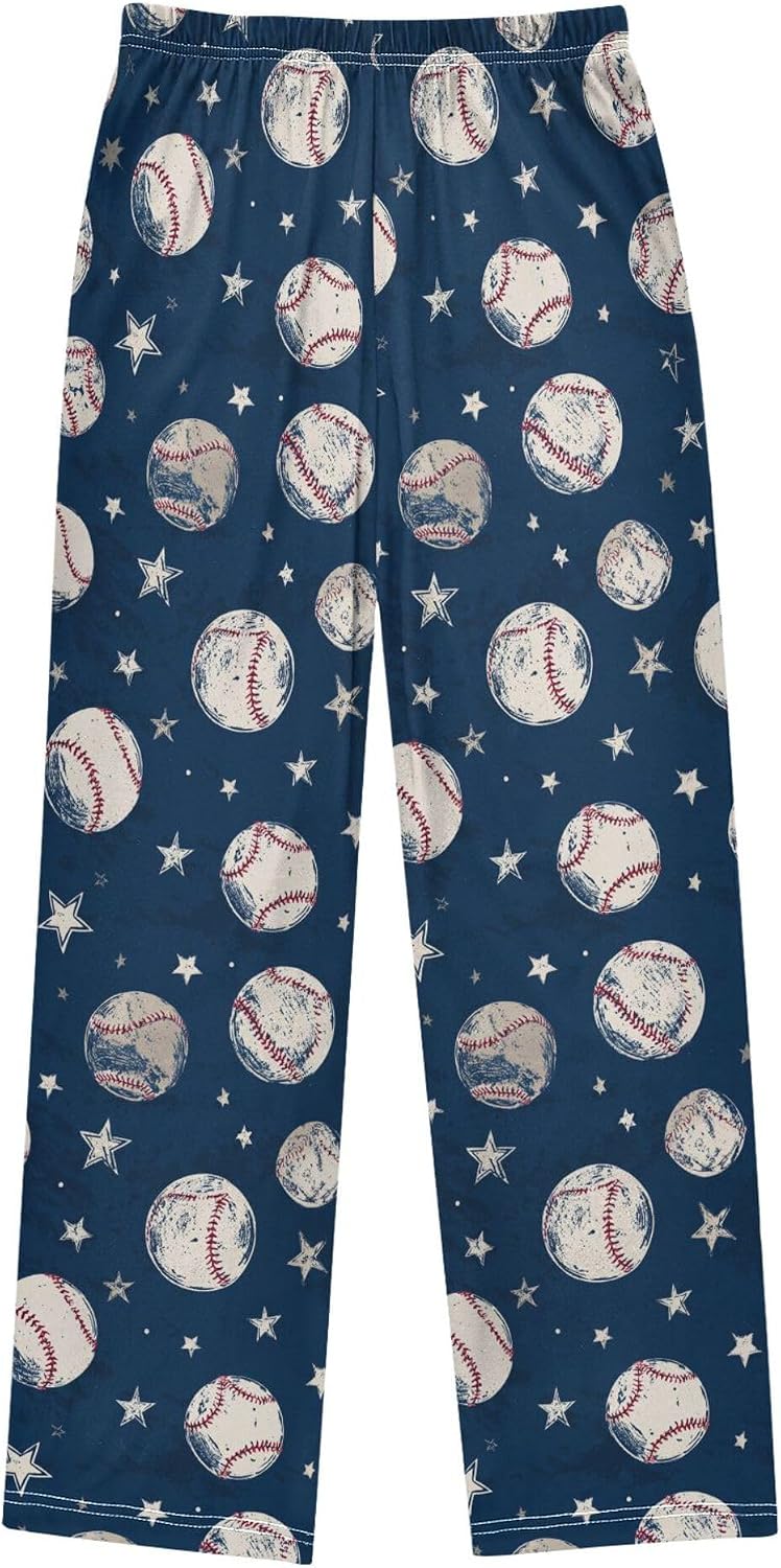 Pajama Pants Car Space Animals Pajama Bottoms Soft Pjs Elastic Waist Lounge Pants 6-14Y