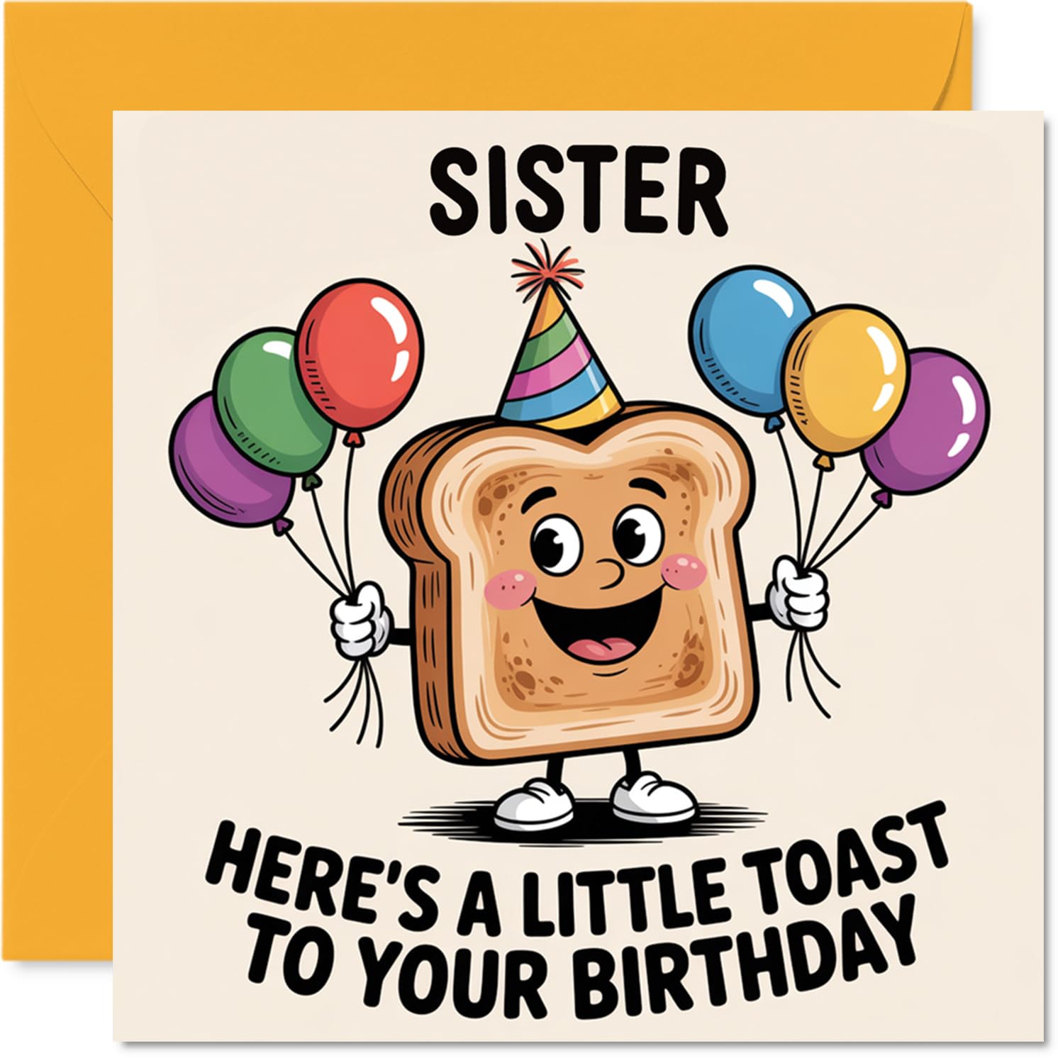 Sister Birthday Card - A Little Toast To You - Happy Birthday Card for Sister from Brother Sibling, 145mm A Little Toast To You Bday Greeting Cards